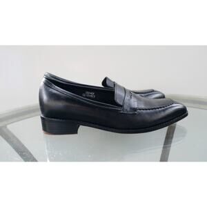 Mona Flying Black Leather Penny Loafers Size US 10 EUR 42 Excellent Condition